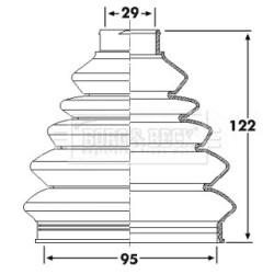 Cv Joint Boot Kit BORG & BECK BCB6139 OE Ref 7M0498285A