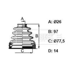 Cv Joint Boot Kit BORG & BECK BCB6158 OE Ref 1 481 335