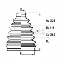 Cv Joint Boot Kit BORG & BECK BCB6163 OE Ref 71744021