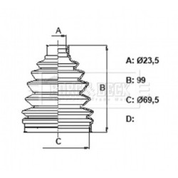 Cv Joint Boot Kit BORG & BECK BCB6166 OE Ref LR018482