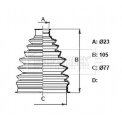 Cv Joint Boot Kit BORG & BECK BCB6168 OE Ref FG02-22-530