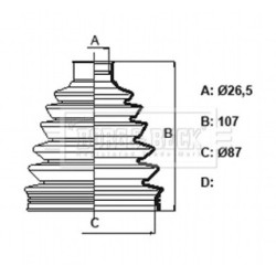 Cv Joint Boot Kit BORG & BECK BCB6170 OE Ref 7701209930
