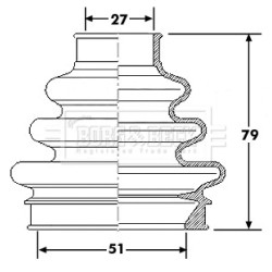 Cv Joint Boot Kit BORG & BECK BCB6177 OE Ref 33 21 7 540 118