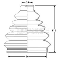 Cv Joint Boot Kit BORG & BECK BCB6180 OE Ref 1J0498203A