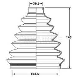 Cv Joint Boot Kit BORG & BECK BCB6181 OE Ref 8K0498203A