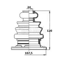 Cv Joint Boot Kit BORG & BECK BCB6185 OE Ref 7548098