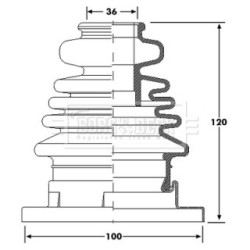 Cv Joint Boot Kit BORG & BECK BCB6186 OE Ref 191407283