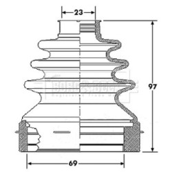 Cv Joint Boot Kit BORG & BECK BCB6187 OE Ref 46308280