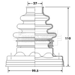 Cv Joint Boot Kit BORG & BECK BCB6191 OE Ref 33 21 7 540 117 SK2