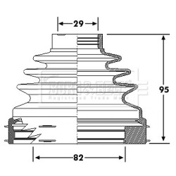Cv Joint Boot Kit BORG & BECK BCB6193 OE Ref 16 077 415 80 SK