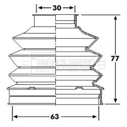 Cv Joint Boot Kit BORG & BECK BCB6195 OE Ref 000 357 00 91 SK2