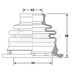 Cv Joint Boot Kit BORG & BECK BCB6197 OE Ref 4501255