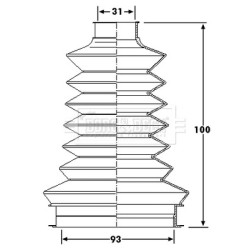 Cv Joint Boot Kit BORG & BECK BCB6202 OE Ref 169 360 09 68 SK1