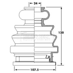 Cv Joint Boot Kit BORG & BECK BCB6204 OE Ref 7H0498103