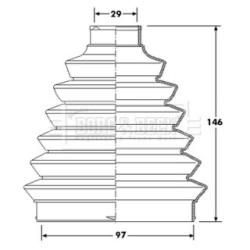 Cv Joint Boot Kit BORG & BECK BCB6213 OE Ref 3293.98 SK
