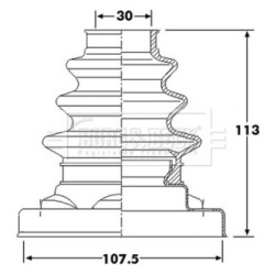 Cv Joint Boot Kit BORG & BECK BCB6218 OE Ref 33207546049