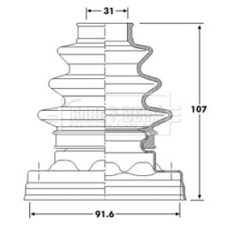 Cv Joint Boot Kit BORG & BECK BCB6221 OE Ref 33217529920