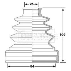Cv Joint Boot Kit BORG & BECK BCB6224 OE Ref GD46-22-540A
