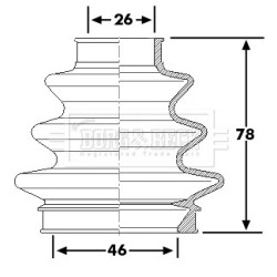 Cv Joint Boot Kit BORG & BECK BCB6226 OE Ref 33 21 7 547 078 SK