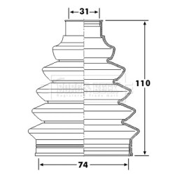 Cv Joint Boot Kit BORG & BECK BCB6232 OE Ref 3293.35