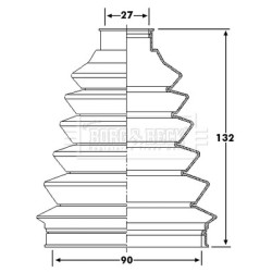 Cv Joint Boot Kit BORG & BECK BCB6235 OE Ref 7701035317