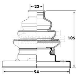 Cv Joint Boot Kit BORG & BECK BCB6238 OE Ref 33211229372