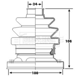 Cv Joint Boot Kit BORG & BECK BCB6242 OE Ref 1604305