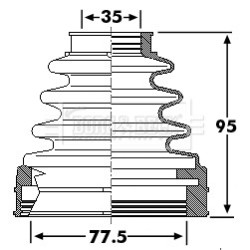 Cv Joint Boot Kit BORG & BECK BCB6243 OE Ref 1 446 291 SK1