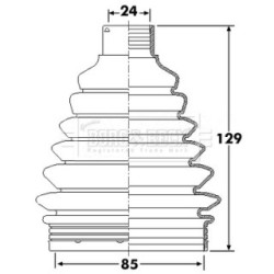 Cv Joint Boot Kit BORG & BECK BCB6246 OE Ref 9566901280