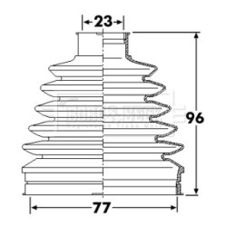 Cv Joint Boot Kit BORG & BECK BCB6247 OE Ref 77 01 209 240 SK1