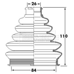 Cv Joint Boot Kit BORG & BECK BCB6249 OE Ref 3293.33 SK1