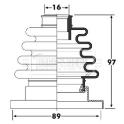 Cv Joint Boot Kit BORG & BECK BCB6252 OE Ref 191 498 201 A