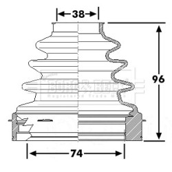 Cv Joint Boot Kit BORG & BECK BCB6254 OE Ref 3287.A6
