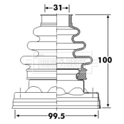 Cv Joint Boot Kit BORG & BECK BCB6259 OE Ref 33217529916