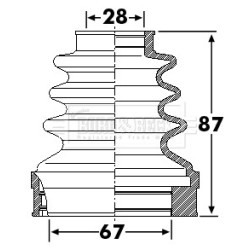 Cv Joint Boot Kit BORG & BECK BCB6261 OE Ref XS4J4A084CA