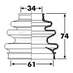 Cv Joint Boot Kit BORG & BECK BCB6262 OE Ref 33217523695