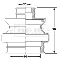 Cv Joint Boot Kit BORG & BECK BCB6263 OE Ref 115 350 12 37