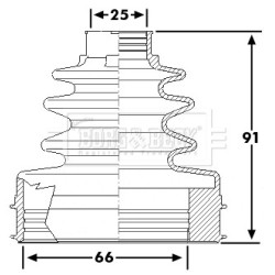 Cv Joint Boot Kit BORG & BECK BCB6265 OE Ref 31 60 7 591 695