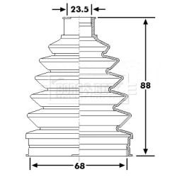 Cv Joint Boot Kit BORG & BECK BCB6270 OE Ref LR018482