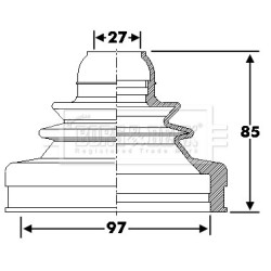 Cv Joint Boot Kit BORG & BECK BCB6286 OE Ref 33219067806