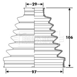 Cv Joint Boot Kit BORG & BECK BCB6290 OE Ref 163 350 02 37 SK