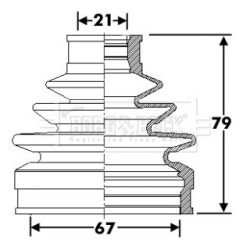 Cv Joint Boot Kit BORG & BECK BCB6291 OE Ref 4411855G00