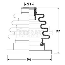 Cv Joint Boot Kit BORG & BECK BCB6295 OE Ref 113 501 149