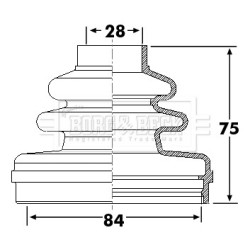 Cv Joint Boot Kit BORG & BECK BCB6296 OE Ref 3287.85