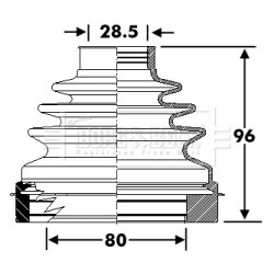 Cv Joint Boot Kit BORG & BECK BCB6297 OE Ref BK214A084AB