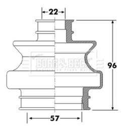 Cv Joint Boot Kit BORG & BECK BCB6301 OE Ref A201 350 12 37