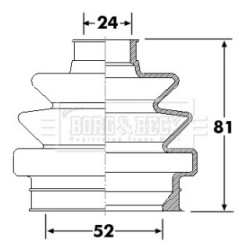 Cv Joint Boot Kit BORG & BECK BCB6305 OE Ref 90512954