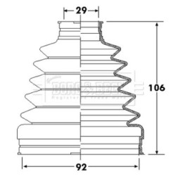 Cv Joint Boot Kit BORG & BECK BCB6307 OE Ref 163 350 03 37 SK BORG & BECK