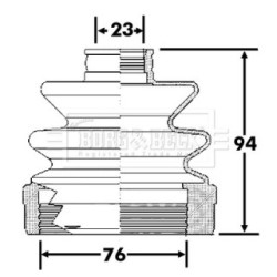 Cv Joint Boot Kit BORG & BECK BCB6311 OE Ref 49542-2L201 SK1