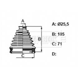 Cv Joint Boot Kit BORG & BECK BCB6318 OE Ref 04437-12310